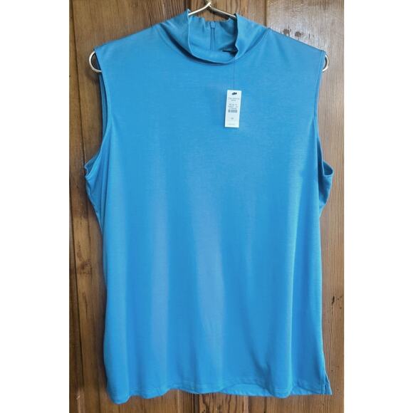 Talbots Tops - Talbots Women Sleeveless Casual Top Cowl Neck Shirt Soft Turquoise Plus 1X New